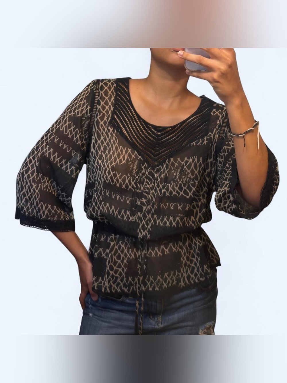 Boho Brown Animal Print Top by Daniel Rainn!